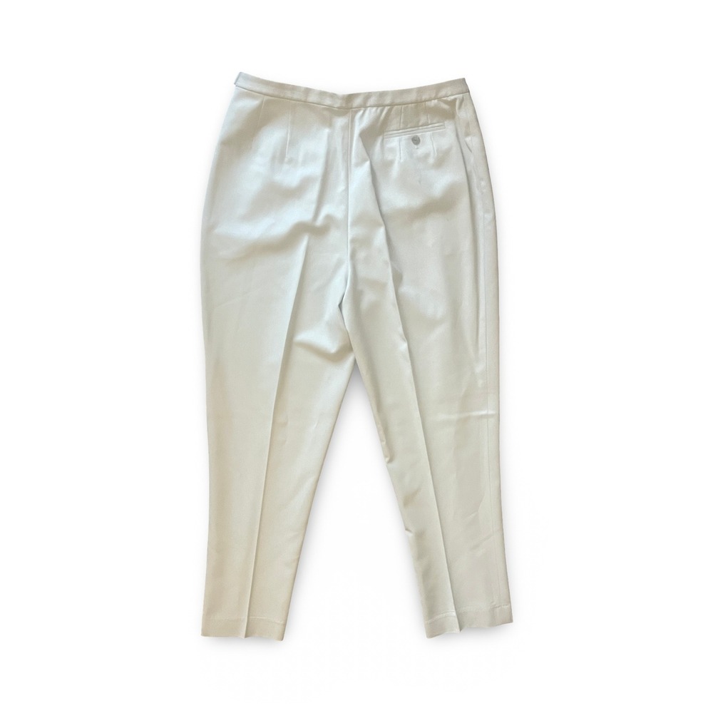 Lands' End Women's Beige Tan Dress Slacks Pleated Wool Pants Size 14 P - Picture 2 of 7